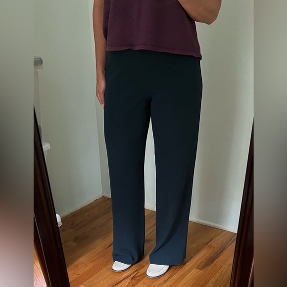 Vintage Jones New York Forest Green Wide Leg Pants Size 10 - Picture 10 of 14